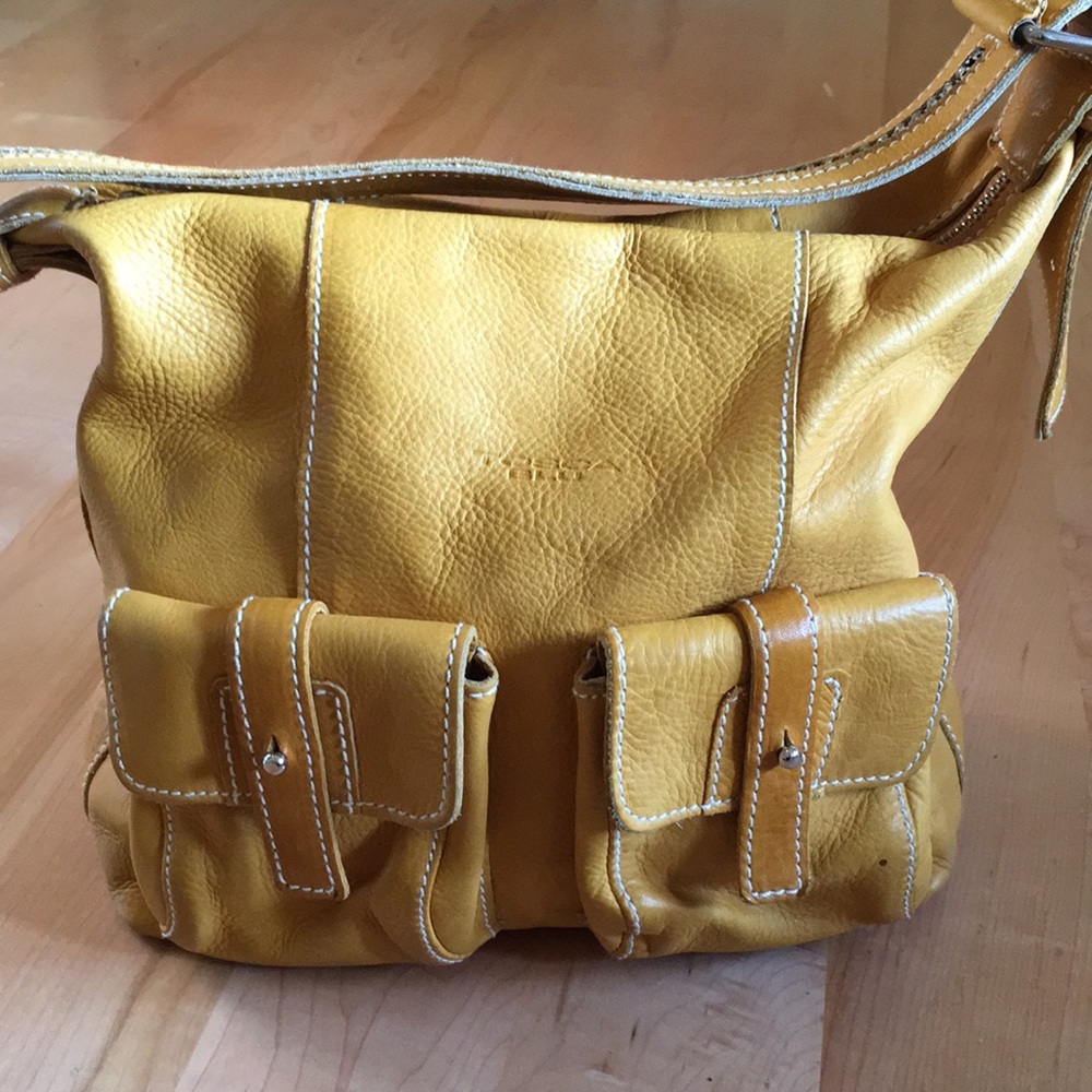 TOSCA BLU | Leather Shoulder Bag With Rhinestone Strap - Picture 2 of 16